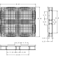 RackoCell Plastic Pallet, 4-Way Entry, 48" L x 40" W x 6-1/3" H GTA Hardware Inc