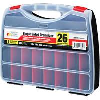Boîte &agrave; compartiments en plastique, 14" la x 18" p x 3" h, 26 compartiments GTA Hardware Inc