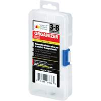 Boîte &agrave; compartiments en plastique, 2,75" la x 5,5" p x 1,25" h, 8 compartiments GTA Hardware Inc
