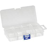 Boîte &agrave; compartiments en plastique, 2,75" la x 5,5" p x 1,25" h, 8 compartiments GTA Hardware Inc