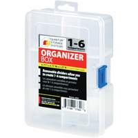 Boîte &agrave; compartiments en plastique, 4,75" la x 6,75" p x 2,25" h, 6 compartiments GTA Hardware Inc