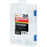 Boîte &agrave; compartiments en plastique, 5,5" la x 7,75" p x 1,75" h, 8 compartiments GTA Hardware Inc