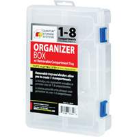 Boîte &agrave; compartiments en plastique, 6,25" la x 9,25" p x 2,2" h, 8 compartiments GTA Hardware Inc