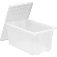 Heavy-Duty Stack & Nest Tote, 15" x 19.5" x 29.5", Clear GTA Hardware Inc