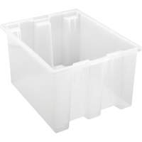 Heavy-Duty Stack & Nest Tote, 10" x 15.5" x 19.5", Clear GTA Hardware Inc
