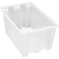 Heavy-Duty Stack & Nest Tote, 15" x 19.5" x 29.5", Clear GTA Hardware Inc