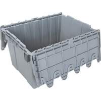 Flip Top Plastic Distribution Container, 21.65" x 15.5" x 12.5", Grey GTA Hardware Inc