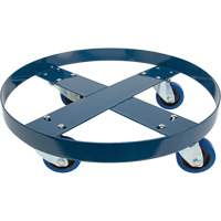 Drum Dolly, Steel, 1400 lbs. Capacity, 24" Diameter, Blue Elastic Casters GTA Hardware Inc