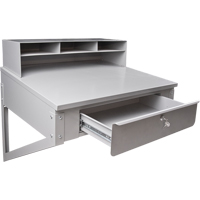 Pupitre d'atelier mural, 34-1/2" la x 28" p x 31" h, Gris GTA Hardware Inc