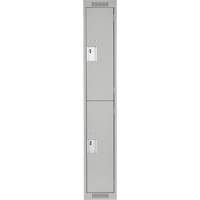 Casiers Clean Line, 2 niveaux, 12" x 18" x 72", Acier, Gris, Rivet (assembl&eacute;) GTA Hardware Inc