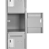 Clean Line Lockerette , 6 -tier, Bank of 4, 48" x 18" x 82", Steel, Beige, Rivet (Assembled) GTA Hardware Inc