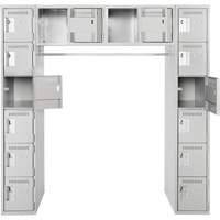 Arche de casiers &eacute;conomiques assembl&eacute;s Clean Line, 16 niveaux, Bloc de 3, 18" x 72" x 12", Acier GTA Hardware Inc