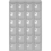 Petits casiers Clean Line, 6 niveaux, Bloc de 4, 48" x 18" x 78", Acier, Gris, Rivet (assembl&eacute;) GTA Hardware Inc