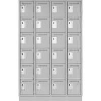 Petits casiers Clean Line, 6 niveaux, Bloc de 4, 48" x 18" x 76", Acier, Gris, Rivet (assembl&eacute;) GTA Hardware Inc