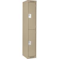 Clean Line Lockers, 2 -tier, 12" x 18" x 72", Steel, Beige, Rivet (Assembled) GTA Hardware Inc