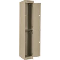Clean Line Lockers, 2 -tier, Bank of 4, 48" x 18" x 72", Steel, Beige, Rivet (Assembled) GTA Hardware Inc