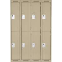 Clean Line Lockers, 2 -tier, Bank of 4, 48" x 18" x 72", Steel, Beige, Rivet (Assembled) GTA Hardware Inc