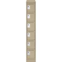 Petits casiers Clean Line, 6 niveaux, 12" x 18" x 82", Acier, Beige, Rivet (assembl&eacute;) GTA Hardware Inc