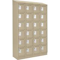 Clean Line Lockerette , 6 -tier, Bank of 4, 48" x 18" x 82", Steel, Beige, Rivet (Assembled) GTA Hardware Inc