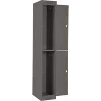 Clean Line Lockers, 2 -tier, Bank of 4, 48" x 18" x 72", Steel, Charcoal, Rivet (Assembled) GTA Hardware Inc