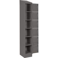 Clean Line Lockerette, 6 -tier, Bank of 4, 48" x 18" x 82", Steel, Charcoal, Rivet (Assembled) GTA Hardware Inc
