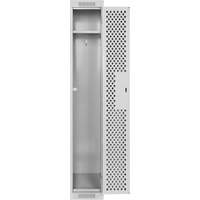 Casiers Clean Line, 12" x 15" x 72", Acier, Gris, Rivet (assembl&eacute;), Perfor&eacute; GTA Hardware Inc