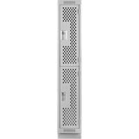 Casiers Clean Line, 2 niveaux, 12" x 18" x 76", Acier, Gris, Rivet (assembl&eacute;), Perfor&eacute; GTA Hardware Inc