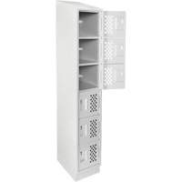 Petit casier perfor&eacute; Clean-Line, 6 niveaux, 15" x 72" x 12", Acier GTA Hardware Inc