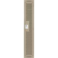 Clean Line Lockers, 12" x 15" x 72", Steel, Beige, Rivet (Assembled), Perforated GTA Hardware Inc