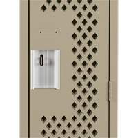 Clean Line Lockers, 12" x 15" x 72", Steel, Beige, Rivet (Assembled), Perforated GTA Hardware Inc