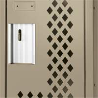 Casiers Clean Line, 2 niveaux, 12" x 12" x 72", Acier, Beige, Rivet (assembl&eacute;), Perfor&eacute; GTA Hardware Inc