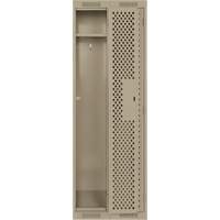 Clean Line Lockers, Bank of 2, 24" x 15" x 72", Steel, Beige, Rivet (Assembled), Perforated GTA Hardware Inc