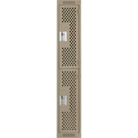 Casiers Clean Line, 2 niveaux, 12" x 12" x 72", Acier, Beige, Rivet (assembl&eacute;), Perfor&eacute; GTA Hardware Inc