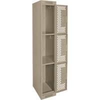 Casiers Clean Line, 3 niveaux, 12" x 12" x 72", Acier, Beige, Rivet (assembl&eacute;), Perfor&eacute; GTA Hardware Inc