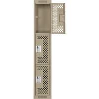 Casiers Clean Line, 3 niveaux, 12" x 12" x 72", Acier, Beige, Rivet (assembl&eacute;), Perfor&eacute; GTA Hardware Inc
