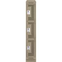 Casiers Clean Line, 3 niveaux, 12" x 15" x 82", Acier, Beige, Rivet (assembl&eacute;), Perfor&eacute; GTA Hardware Inc
