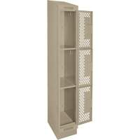 Casiers Clean Line, 3 niveaux, 12" x 15" x 82", Acier, Beige, Rivet (assembl&eacute;), Perfor&eacute; GTA Hardware Inc