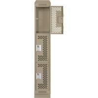 Casiers Clean Line, 3 niveaux, 12" x 15" x 82", Acier, Beige, Rivet (assembl&eacute;), Perfor&eacute; GTA Hardware Inc