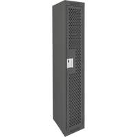 Clean Line Lockers, 12" x 15" x 72", Steel, Charcoal, Rivet (Assembled), Perforated GTA Hardware Inc