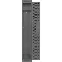 Clean Line Lockers, 12" x 15" x 72", Steel, Charcoal, Rivet (Assembled), Perforated GTA Hardware Inc