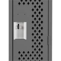 Clean Line Lockers, 12" x 15" x 72", Steel, Charcoal, Rivet (Assembled), Perforated GTA Hardware Inc