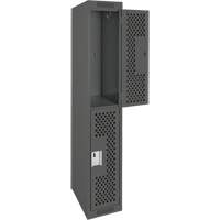 Casiers Clean Line, 2 niveaux, 12" x 12" x 72", Acier, Charbon, Rivet (assembl&eacute;), Perfor&eacute; GTA Hardware Inc