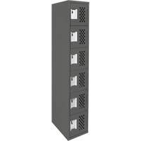 Assembled Lockerettes Clean Line Perforated Economy Lockers, 6 -tier, 18" x 72" x 12", Steel GTA Hardware Inc