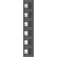 Assembled Lockerettes Clean Line Perforated Economy Lockers, 6 -tier, 18" x 72" x 12", Steel GTA Hardware Inc