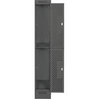 Casiers Clean Line, 2 niveaux, 12" x 18" x 76", Acier, Charbon, Rivet (assembl&eacute;), Perfor&eacute; GTA Hardware Inc