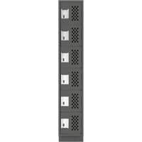 Assembled Lockerettes Clean Line Perforated Economy Lockers, 6 -tier, 18" x 72" x 12", Steel GTA Hardware Inc