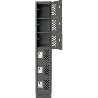 Assembled Lockerettes Clean Line Perforated Economy Lockers, 6 -tier, 18" x 72" x 12", Steel GTA Hardware Inc