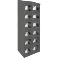 Petit casier perfor&eacute; Clean-Line, 6 niveaux, Bloc de 2, 12" x 72" x 12", Acier GTA Hardware Inc