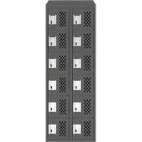 Petit casier perfor&eacute; Clean-Line, 6 niveaux, Bloc de 2, 12" x 72" x 12", Acier GTA Hardware Inc