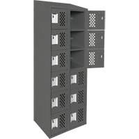 Petit casier perfor&eacute; Clean-Line, 6 niveaux, Bloc de 2, 12" x 72" x 12", Acier GTA Hardware Inc